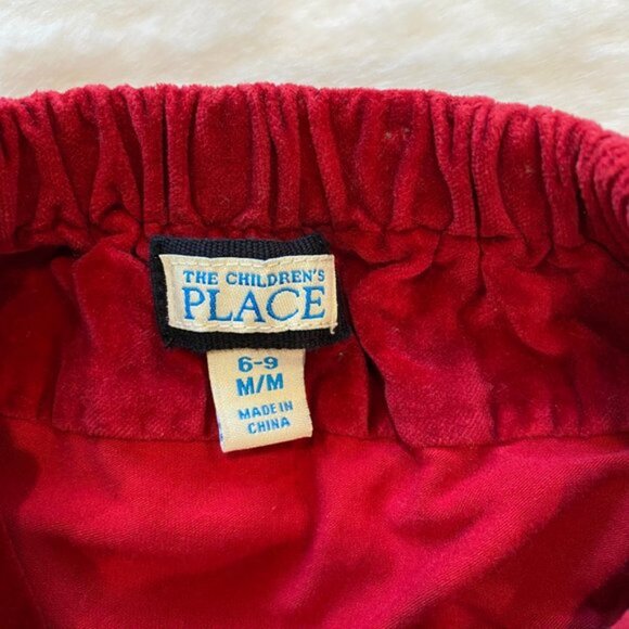 The Children's Place Burgundy Velvet Allover Embroidered Flowers Lined Skirt 6-9 - Picture 4 of 5